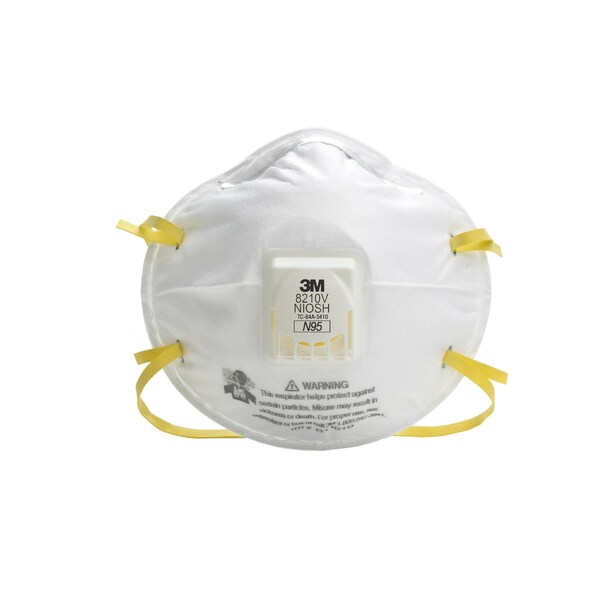 3M 8210V Dust Particulate Respirator, N95 with Cool Flow Valve